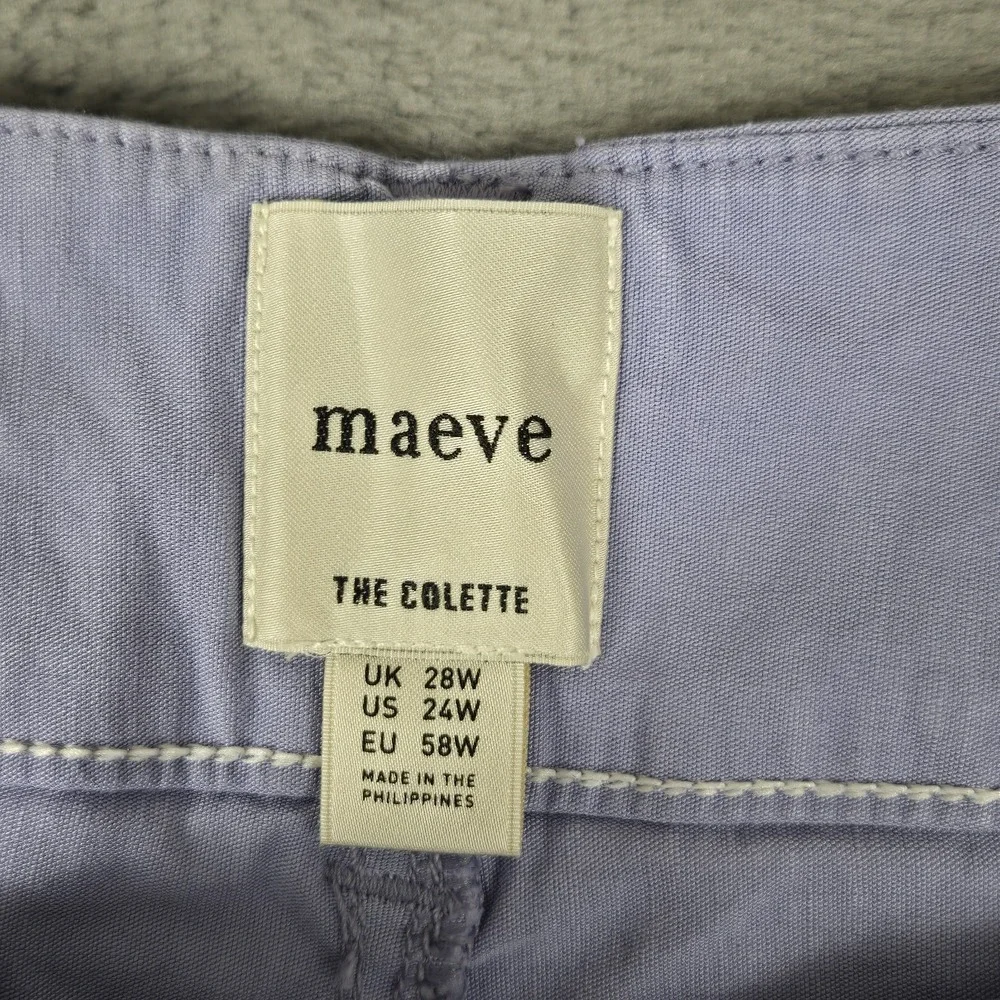 Maeve Anthropologie Pants Womens 28W‎ The Colette High Rise Crop Wide Leg Purple